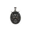 Domineering Disc Golden Eye Ghost Head Titanium Steel Men's Necklace