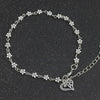 Tibetan Silver Hollow Plum Blossom Foot Ornaments Heart-shaped Anklet