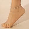 European And American Fashion Sexy Double Row Simple All-match Fully-jeweled Crystal Anklet