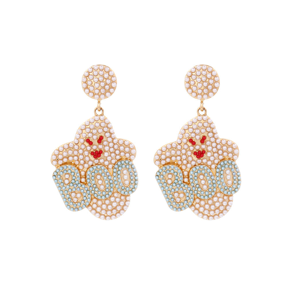 Cute Pearl BOO Ghost Earrings For Women