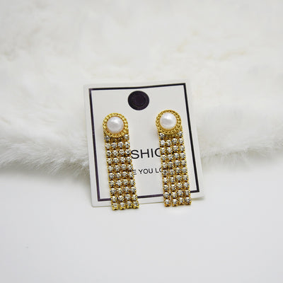 Exaggerated Earrings For Women Delicate Super Shining Rhinestone Long