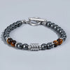 Stainless Steel OT Buckle Tiger-Eye Bracelet Men