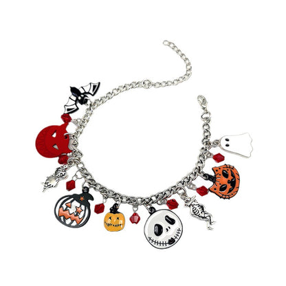 Halloween Bracelet With Pumpkin Skull Ghost Funny Jewelry