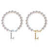 Letter Bracelet Suit Stainless Steel Stringed Pearls