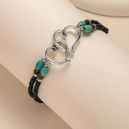 Women's Fashion Twin-style Love Bead Anklet