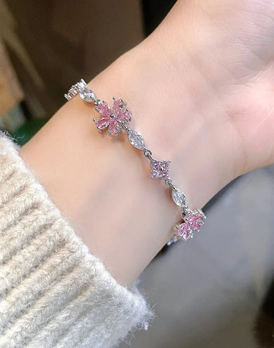 Women's Cherry Blossom Crystal Bracelet