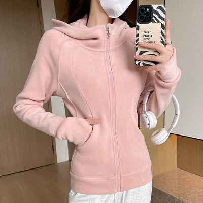 Fleece-lined Stand Collar Sweater Polar Fleece Yoga Clothes