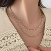 French Exquisite Double Layer Twin Diamond-shaped Sequins Titanium Steel Necklace