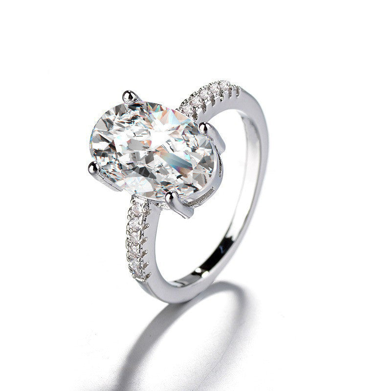 European And American Entry Lux Advanced Elegant Simulation Moissanite Diamond Ring