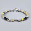 Stainless Steel OT Buckle Tiger-Eye Bracelet Men