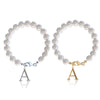 Letter Bracelet Suit Stainless Steel Stringed Pearls