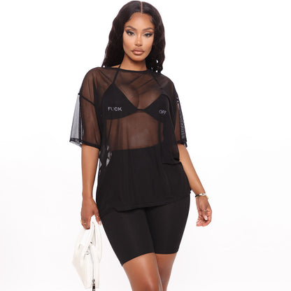 Fashion Sexy Mesh Loose Outfit