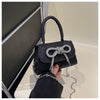 Simple Casual 2024 Bowknot New Fashion Korean Chain Personality Hand-carrying Crossbody Shoulder Small Square Bag