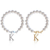 Letter Bracelet Suit Stainless Steel Stringed Pearls