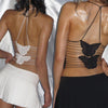 Sexy Butterfly Lace Up Mesh Backless Skinny Inner Match Small Sling