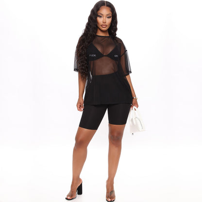 Fashion Sexy Mesh Loose Outfit