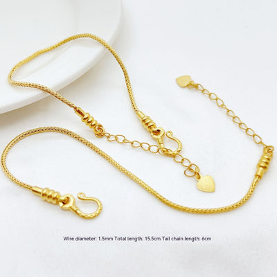 Ancient Style Alluvial Gold Diy Snake Bone Bracelet Beads Threading