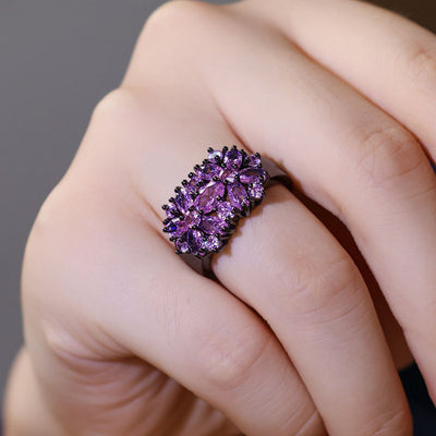 Geometric Design Flower Ring For Women